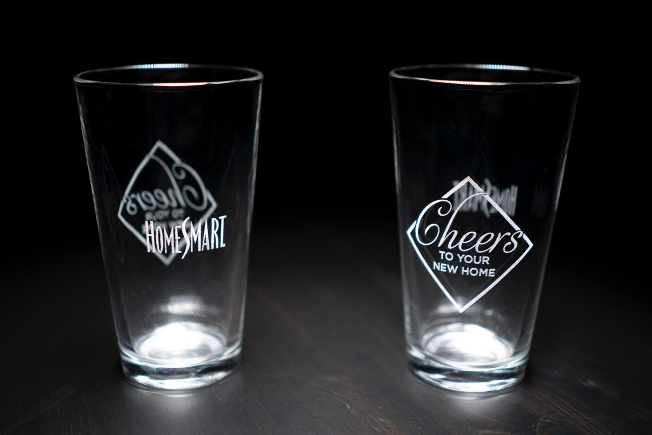 HomeSmart Etched Pilsner Glass Set