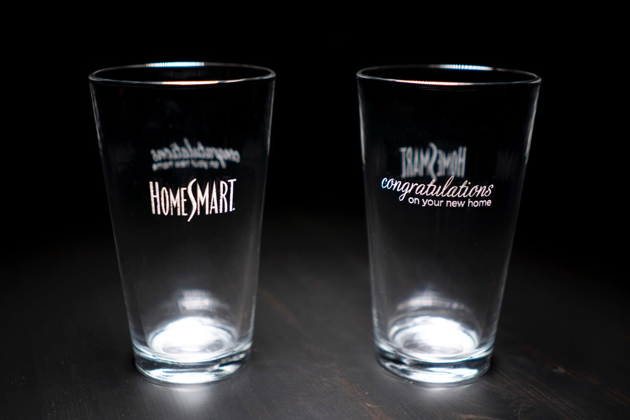 HomeSmart Etched Pilsner Glass Set