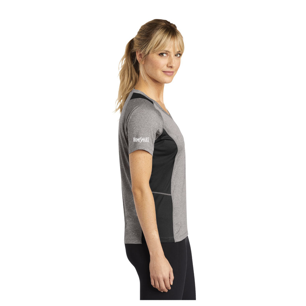 Ladies Heather Colorblock Contender V-Neck Tee