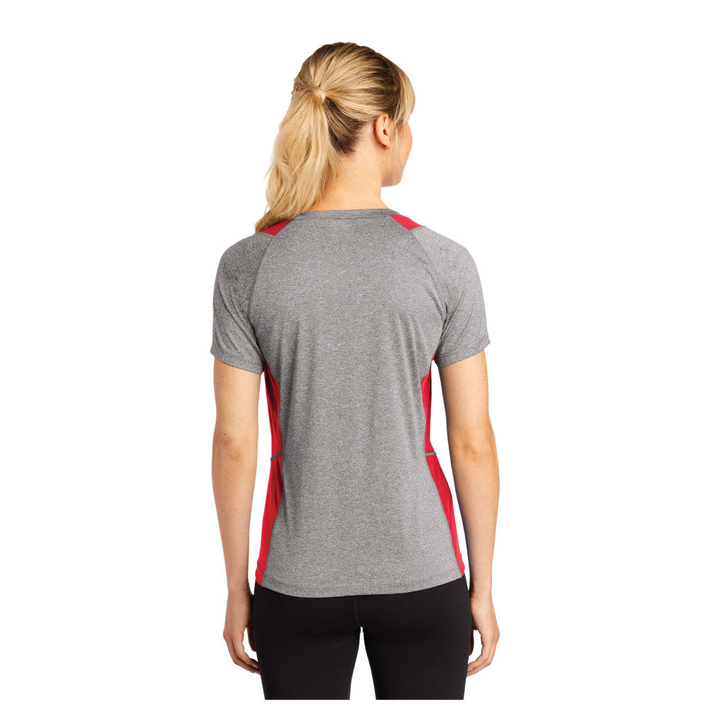 Ladies Heather Colorblock Contender V-Neck Tee