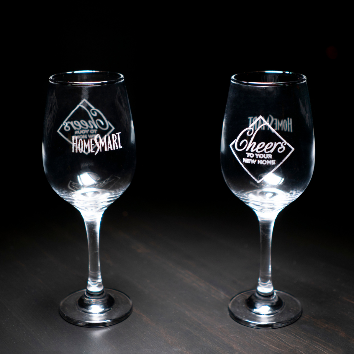 Etched Wine Glass Set- Set of 2